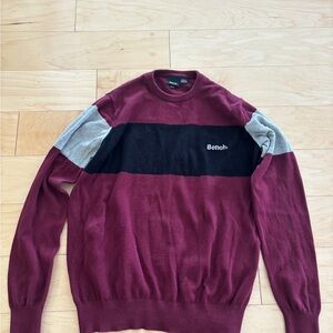 Bench Men's Maroon and Gray Crewneck Sweater